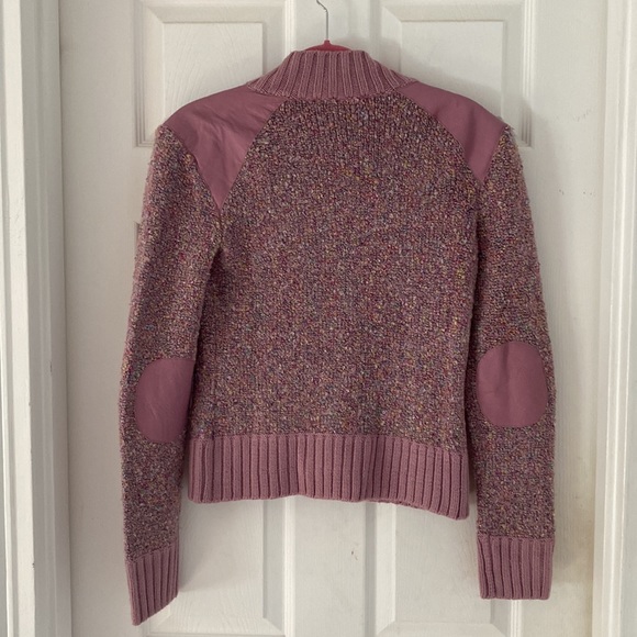 New dusty mauve tweed zip up sweater w/pleater & matching scarf-smoke free home - Picture 5 of 11